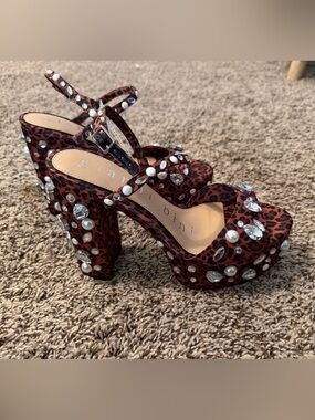 ✨ Gianni Bini Embellished Leopard Platform Heels | Size 8 | NWT Statement Shoes